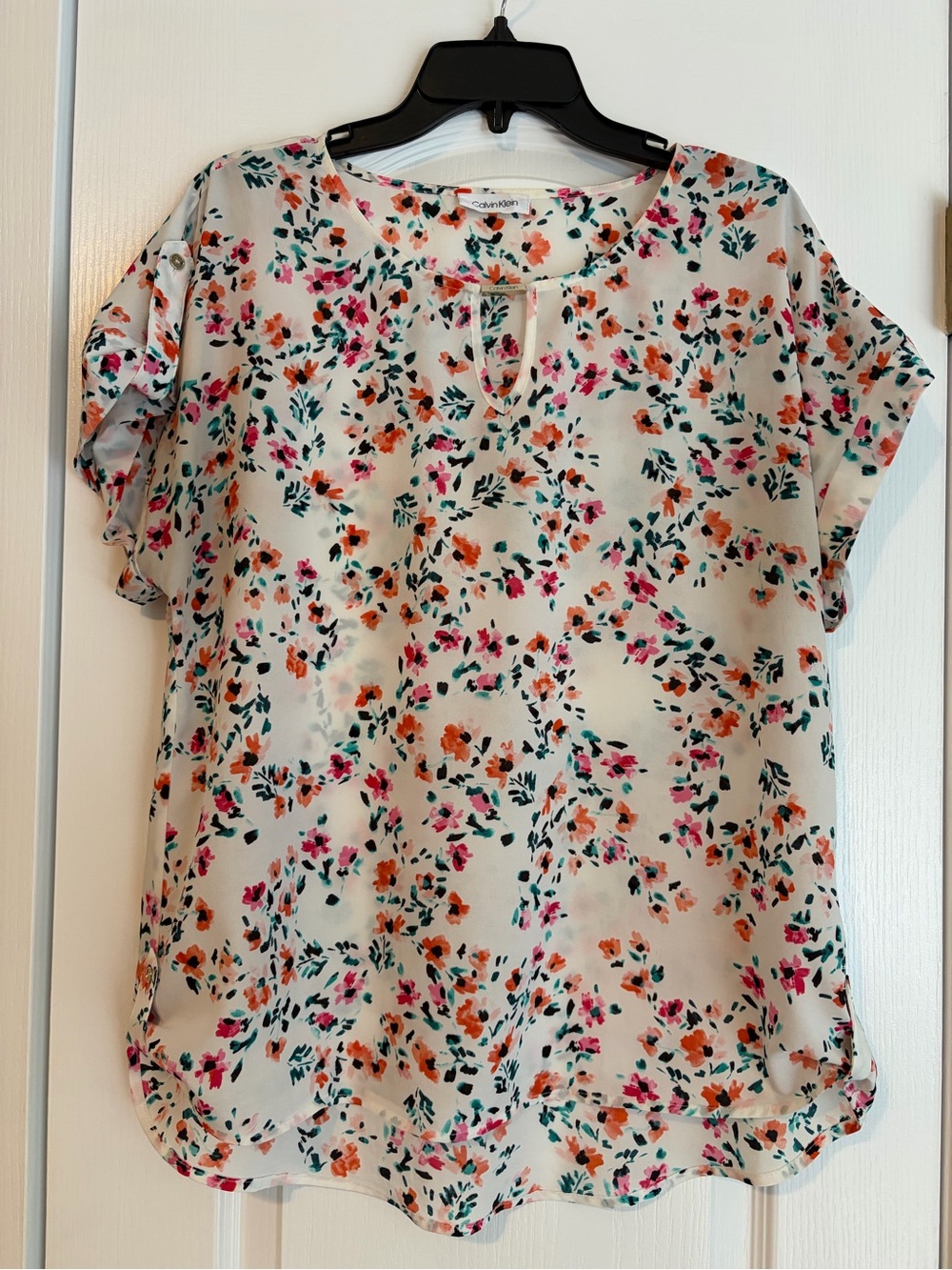Calvin Klein Floral Short-Sleeve Blouse